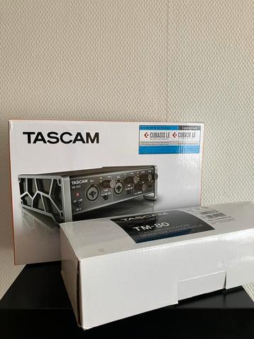 Carte son TASCAM US 2x2 + micro TASCAM TM-80, Musique & Instruments, Enlèvement, Comme neuf