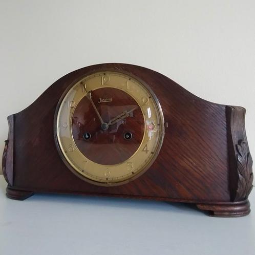 Vintage Junghans schouwklok, art deco look, Huis en Inrichting, Woonaccessoires | Klokken, Gebruikt, Wekker of Tafelklok, Analoog