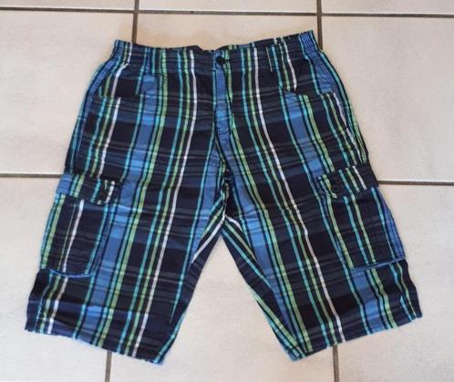 C&A - bermuda jongens - blauw geruit - maat 164, Kinderen en Baby's, Kinderkleding | Maat 164, Zo goed als nieuw, Jongen, Broek
