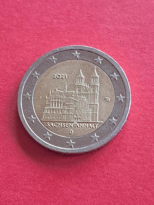 2021 Duitsland 2 euro Sachsen-Anhalt J Hamburg, Postzegels en Munten, Munten | Europa | Euromunten, Losse munt, 2 euro, Duitsland
