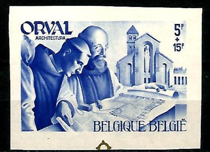1941 Orval zegel uit blok 12 OBP 567 B**, Postzegels en Munten, Postzegels | Europa | België, Postfris, Orginele gom, Overig, Zonder stempel