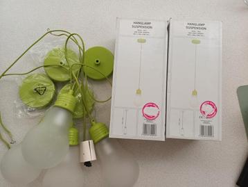 Hanglamp groen, 2 stuks nieuw in verpakking, 4 st gebruikt beschikbaar voor biedingen