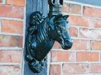 Prachtige buitenlamp met paardenhoofd, donkergroen, Antiek en Kunst, Ophalen of Verzenden