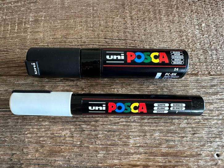 Witte en zwarte stiften om op glas etc te schrijven, Hobby en Vrije tijd, Tekenen, Zo goed als nieuw, Ophalen of Verzenden