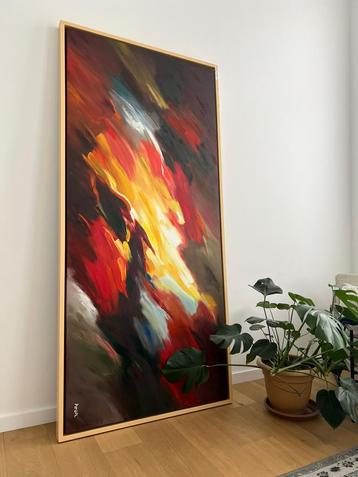 Prachtig XXL abstract acryl schilderij beschikbaar voor biedingen