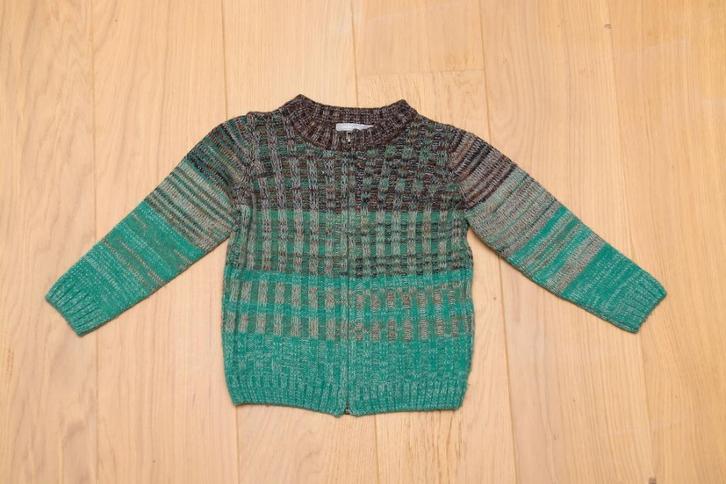 Groen/bruine cardigan Hilde & Co, maat 110, Kinderen en Baby's, Kinderkleding | Maat 110, Zo goed als nieuw, Jongen, Trui of Vest