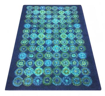 Vintage 1970s Flower Power Tapijt  beschikbaar voor biedingen