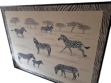 Zeer groot - Zebra's op de savanne  beschikbaar voor biedingen