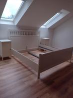 Bed + 2 nachtkasten, Huis en Inrichting, Slaapkamer | Bedden, Ophalen, Gebruikt, Wit, Tweepersoons