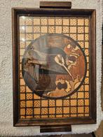 Plateau italien vintage avec marqueterie de Sorrente, Enlèvement, Utilisé, Rectangulaire, Bois