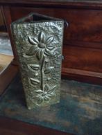 Houten vaas met koper beslagen, Antiek en Kunst, Ophalen of Verzenden, Koper