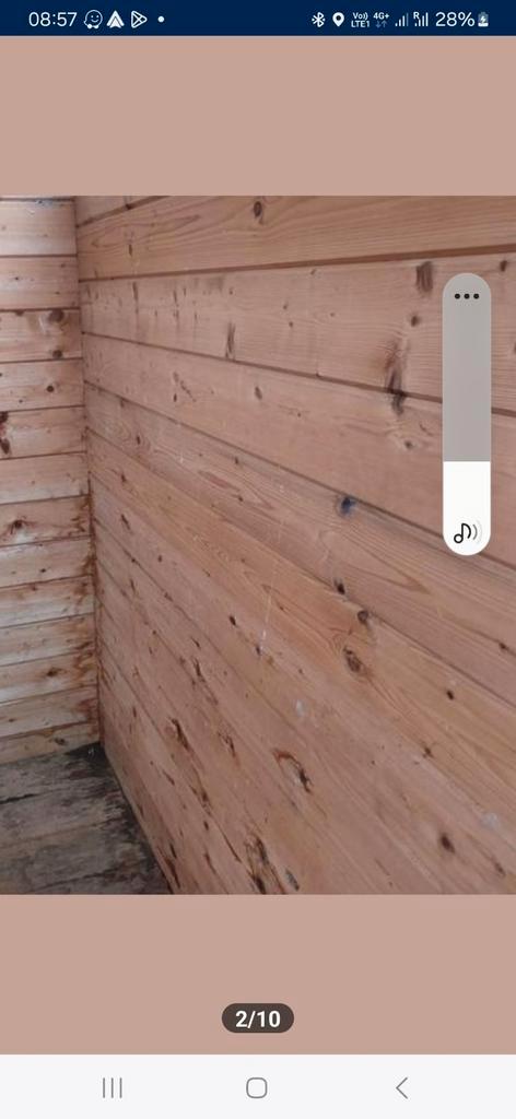 Houtblokprofielen uit afbraak  28mm dik op 145mm, etcetera., Doe-het-zelf en Bouw, Hout en Planken, Gebruikt, Plank, Grenen, 250 tot 300 cm