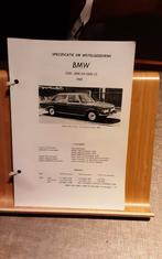 BMW 2500 2800 technische fiche, Comme neuf, BMW, Enlèvement ou Envoi