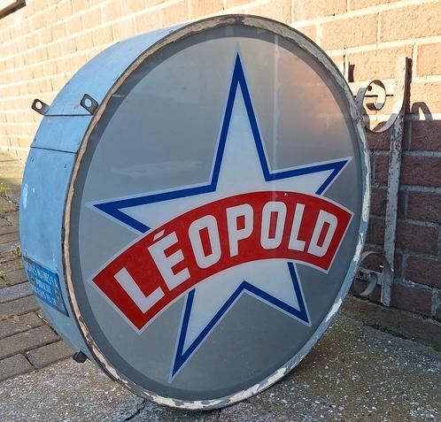 Oude lichtreclame Leopold Brouwerij Brussel White Star, Verzamelen, Merken en Reclamevoorwerpen, Gebruikt, Lichtbak of (neon) lamp
