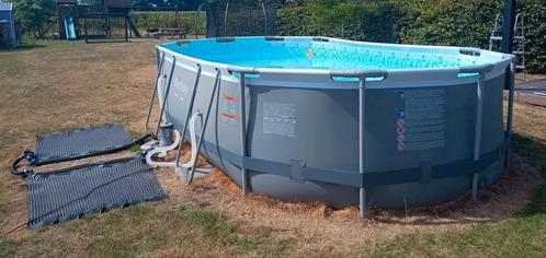 Bestway powersteel opbouwzwembad 488x305x107 inclusief, Tuin en Terras, Zwembaden, Gebruikt, Opzetzwembad, 80 tot 120 cm, 400 cm of meer