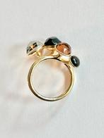 Bague poinçonnée dorée 4 pierres, Or, Comme neuf, Enlèvement, 19 à 20