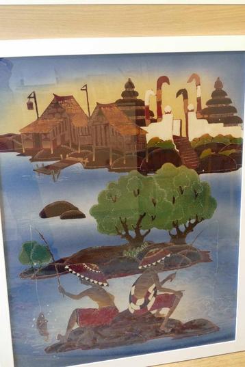 À VENDRE : PEINTURE BATIK INDONÉSIENNE, Enlèvement
