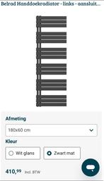Radiateur sèche-serviettes 180x60 gauche, noir, Bricolage & Construction, Chauffage & Radiateurs, Enlèvement, Neuf, Radiateur
