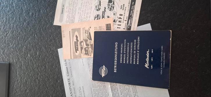 Tempo matador handleiding , advertentie  en brief, Verzamelen, Automerken, Motoren en Formule 1, Zo goed als nieuw, Ophalen of Verzenden