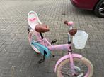 Meisjesfiets 18inch met bakje en popen stoel, Fietsen en Brommers, Fietsen | Meisjes, Ophalen, Zo goed als nieuw, 16 inch, Decatlon