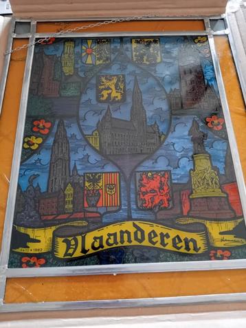 2 kaders in brandglas vlaanderen en gistel, Enlèvement, Comme neuf