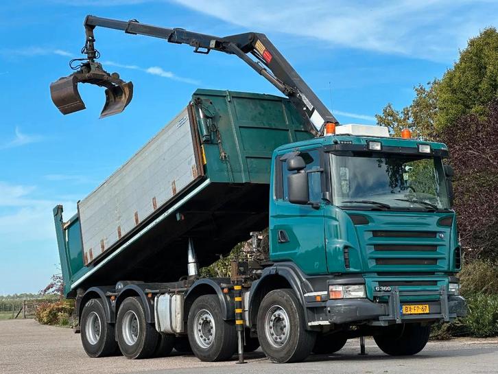 Scania G360 8x4!Z-Kraan/KIPPER! (bj 2009), Auto's, Vrachtwagens, Bedrijf, Scania, Diesel, Euro 5, Automaat, Groen, Achterwielaandrijving