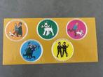 Tintin Nibb it 1979 complete set van 5 stickers, Verzenden, Kuifje, Gebruikt, Plaatje, Poster of Sticker