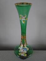 Vaas glas opaline 22.5cm, Enlèvement ou Envoi, Comme neuf, Vert, Verre