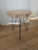 rustieke bijzettafel, Huis en Inrichting, Tafels | Sidetables, Ophalen, Gebruikt, Rond, Minder dan 50 cm