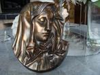 plaque cuivre  bronze Sainte Vierge, +-1946, vintage, Enlèvement ou Envoi, Cuivre