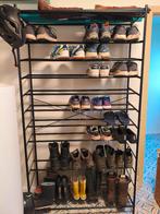 Groot stevig zwart metalen schoenenrek tot 60 paar, Enlèvement, Utilisé