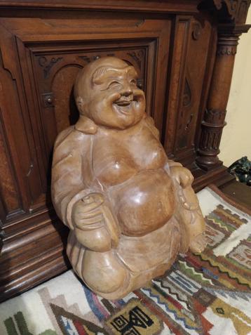 Grote massief houten Boeddha uit Thailand beschikbaar voor biedingen