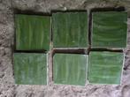6 groene (wand/faience) tegels, Ophalen, Gebruikt, Minder dan 20 cm, Minder dan 20 cm