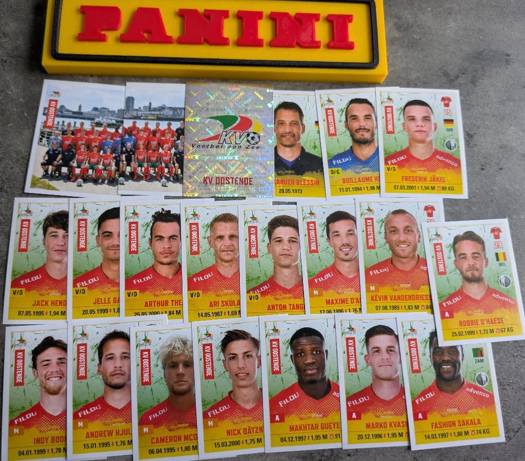 Panini FOOTBALL 2020/21 STICKERS 21X KV OOSTENDE  VOETBAL, Ophalen of Verzenden, Nieuw