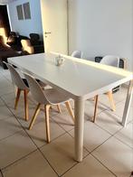 Witte eettafel met 4 stoelen, Huis en Inrichting, Ophalen, Gebruikt