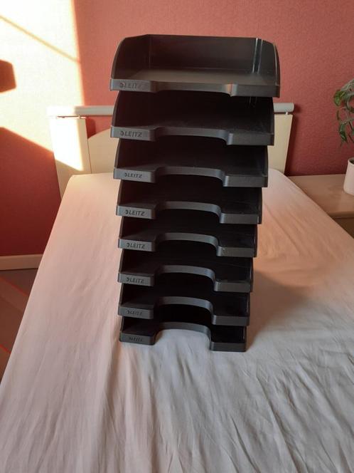 brievenbakje Leitz zwart - stapelbox 8 stuks, Diversen, Bureau-accessoires, Zo goed als nieuw, Ophalen of Verzenden