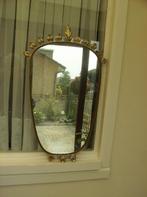 vintage ovale spiegel jaren 70 met kopere omlijsting  70 h, Huis en Inrichting, Woonaccessoires | Spiegels, Ophalen, Gebruikt