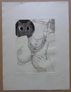 JEF VAN TUERENHOUT / EROTISCHE POSE / ZW-W ETS / 65x50cm SIG, Ophalen of Verzenden