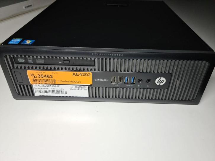 HP Computer EliteDesk 800 G1 SFF - opslag 256 Gb Grade A, Computers en Software, Desktop Pc's, Nieuw, 3 tot 4 Ghz, HDD, SSD, 8 GB
