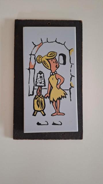 Prachtige vintage keramische tegel van Wilma,  flintstones.  beschikbaar voor biedingen