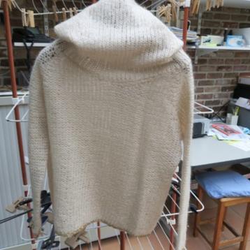 Rolkraag pulleke mohair strass beige grove brei Scapa mt S beschikbaar voor biedingen
