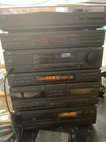 Chaine Hifi Vintage JVC Complete CD Tuner Phono, Enlèvement, Utilisé, JVC