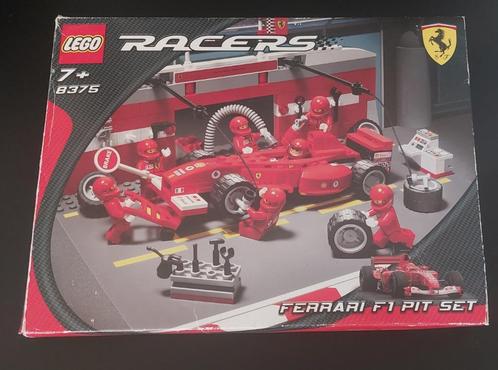 Lego Racers 8375 - Ferrari F1 Pit set, Kinderen en Baby's, Speelgoed | Duplo en Lego, Gebruikt, Lego, Complete set, Ophalen of Verzenden