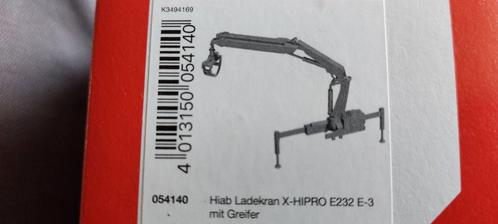 H0LK 0607 HIAB KRAAN X-HIPRO E232 E-3 1/87, Hobby en Vrije tijd, Modelauto's | 1:87, Nieuw, Overige typen, Herpa, Ophalen of Verzenden