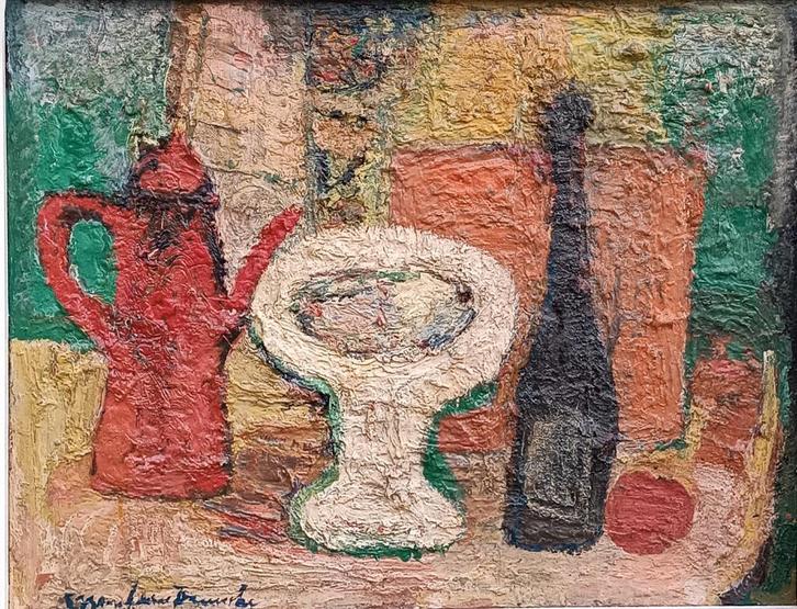 Marcel Van Driessche (1925 - 2012): Stilleven (113 x 90 cm), Antiek en Kunst, Kunst | Schilderijen | Klassiek, Ophalen of Verzenden