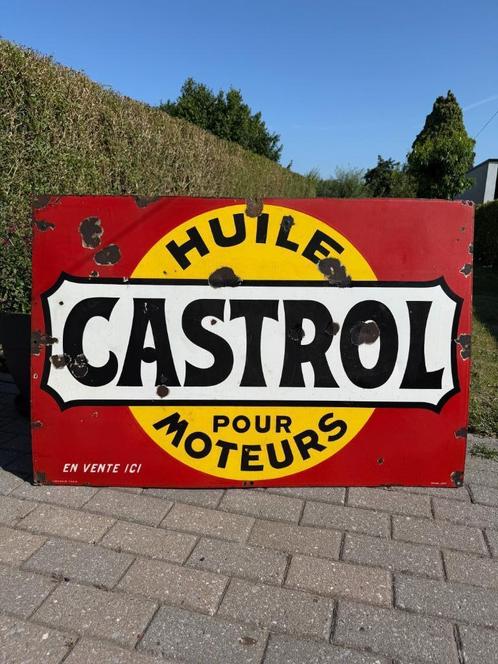 Castrol JAPY Neuhaus Paris emaille reclamebord garage, Verzamelen, Merken en Reclamevoorwerpen, Gebruikt, Reclamebord, Ophalen of Verzenden