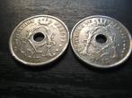 België 2 x 25 cent 1913 fr en nl, Postzegels en Munten, Munten | België, Verzenden, Metaal, Losse munt