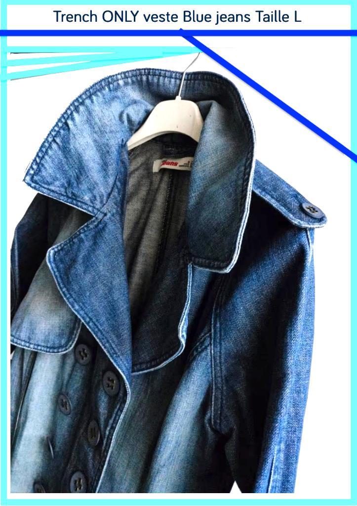 ONLY Taille L Blue jeans 3/4 manteau femme en bon état, Vêtements | Femmes, Vestes & Costumes, Porté, Manteau, Taille 38/40 (M)