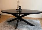 Zwarte ovale eettafel mangohout, Huis en Inrichting, Ophalen, Zo goed als nieuw
