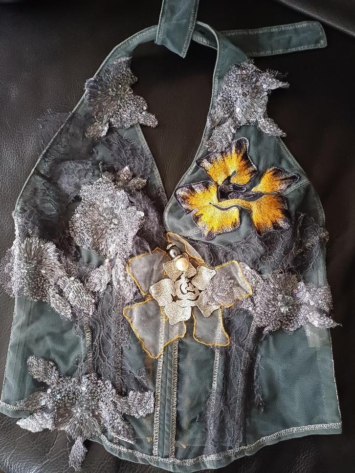 Feestelijk Designer Topje – Nicky Vankets – Maat 38/40, Kleding | Dames, Trouwkleding en Trouwaccessoires, Zo goed als nieuw, Grijs